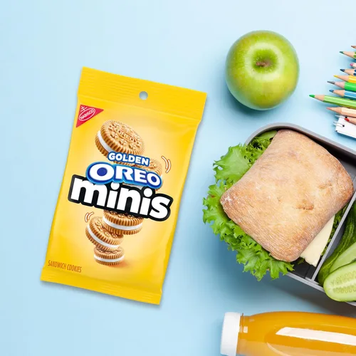 Miniatura 11 de Galletas OREO Minis tipo sándwich doradas, 12 bolsas de 3 oz