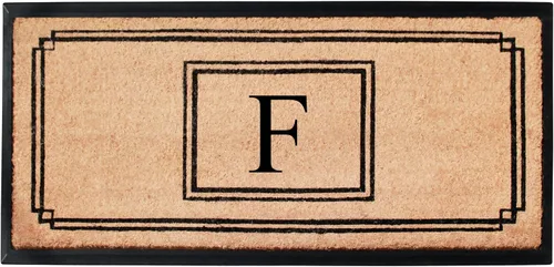 Miniatura 58 de A1HC - Tapete de puerta con monograma de fibra de coco natural para puerta delantera, 24 x 48, felpudo duradero tratado anti-desprendimiento