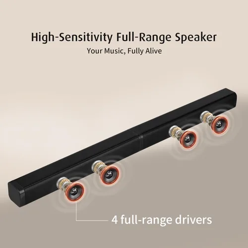 Miniatura 4 de Elimavi Barras de sonido para TV con subwoofer: sistema de sonido envolvente de graves profundos 2 en 1 desmontable 2.1, Bluetooth 5.3 y RCA