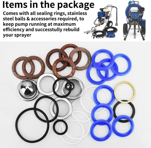 Miniatura 4 de 249123 Kit de embalaje de reparación de bomba para pulverizador de pintura sin aire 7900/2030/200/300 Aftermarket (7900)