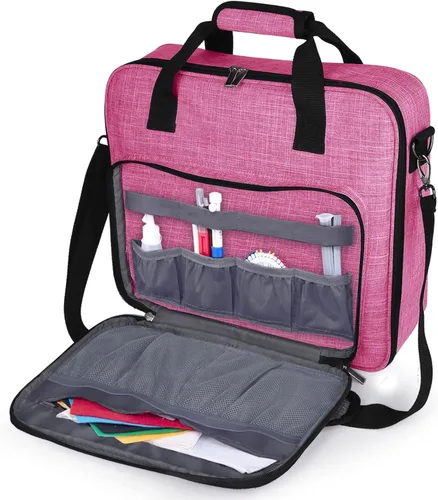 Miniatura 12 de BAGLHER Bolsa Organizadora de Punto de Cruz y Bordado - Gran Almacenamiento Portátil para Proyectos con 3 Compartimentos, Estuche de Transporte