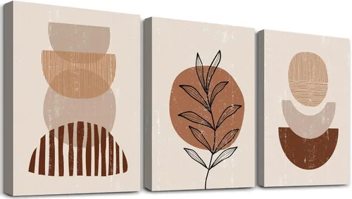 ArtSees Decoración minimalista bohemia para dormitorio: arte de pared botánico bohemio, arte abstracto de pared en lienzo para sala de estar,
