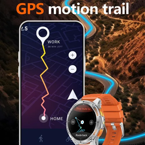 Miniatura 3 de Yihou Reloj inteligente militar para hombre, reloj de fitness, rastreador de actividad física con brújula GPS, linterna con monitor de frecuencia