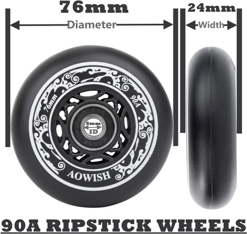 Miniatura 5 de Ruedas Ripsurf 90a de 2.992 in con rodamientos ABEC-9 para RipStik DLX Caster Board, Deluxe Junior Skateboard, patineta giratoria de 2 ruedas