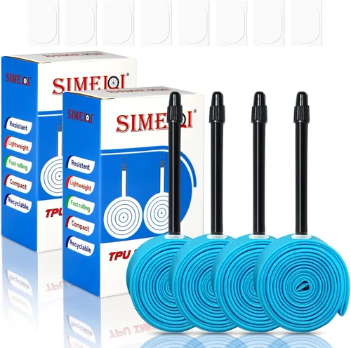 Paquete de 4 tubos interiores ultraligeros de TPU para bicicleta, 700x18C/23C/25C/28C/30C/32C Presta 45/65/3.346 in para viajes diarios, conducción