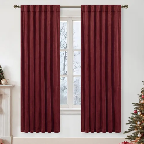 Miniatura 48 de LAMIT - Paneles de terciopelo beige para sala de estar de 72 pulgadas de largo, elegantes cortinas aisladas térmicamente e insonorizadas
