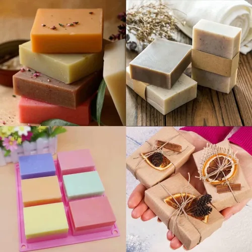 Miniatura 6 de Bangp Paquete de 4 moldes de silicona para jabón, molde de jabón rectangular, 6 cavidades de silicona para hacer jabón artesanal, chocolate, moldes