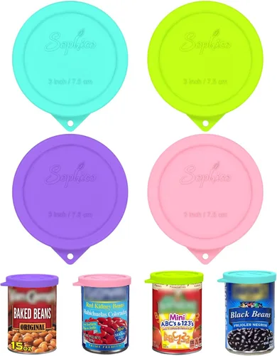 Miniatura 7 de 4 tapas de silicona para latas de 3.4 pulgadas para Hunt's Starkist Kirkland Progresso Can, cubierta de sellado hermético para conservas