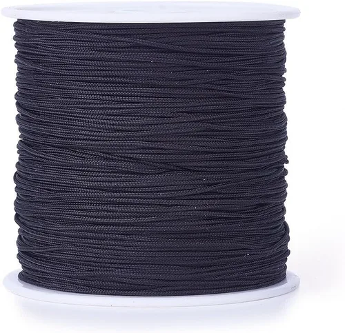 Miniatura 73 de Cordón de nailon trenzado de 150 yardas, cuerda roja de 0.020 in para pulsera, hilo de cuentas de nailon para collar Kumihimo, joyas, borlas