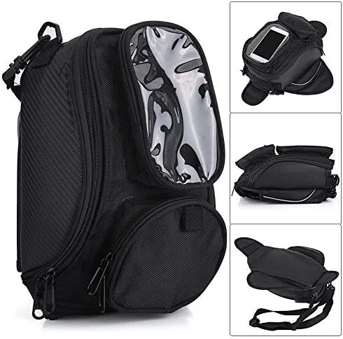 Miniatura 8 de Aramox Bolsa de tanque de motocicleta, bolsa magnética universal, bolsa de sillín de motocicleta con correa