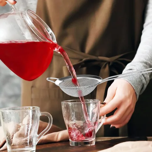 Miniatura 2 de 15 coladores pequeños de acero inoxidable, pequeño colador de té de malla fina, mini tamiz de acero inoxidable con asa, coladores de metal de cocina