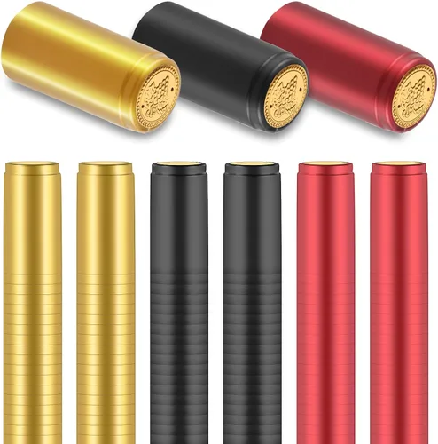 Cápsulas termorretráctiles de PVC, 120 piezas de tapas retráctiles para vino, tapas termorretráctiles para botellas de vino en 3 colores para