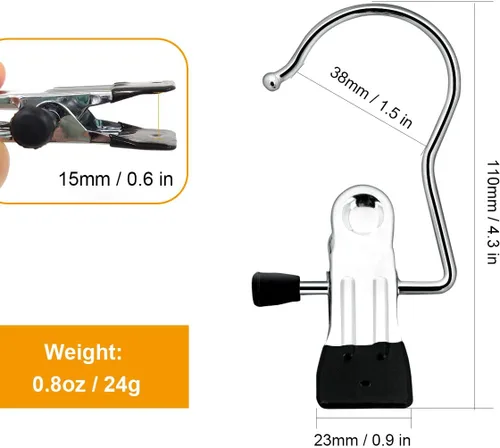 Miniatura 6 de Coideal Ganchos para colgar botas, 8 ganchos para botas, clips de ropa de acero inoxidable para secar calcetines (negro)