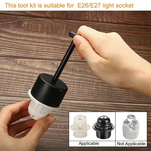 Miniatura 5 de MECCANIXITY Herramienta de extracción de anillo de enchufe E26/E27, estilo de 12 dientes, con anillos de enchufe para base media, accesorios