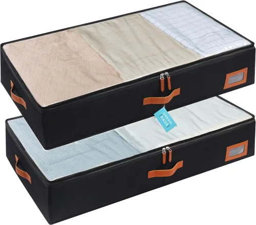 Miniatura 10 de OrganiHaus Contenedores de almacenamiento debajo de la cama, cubos de almacenamiento y organización para dormitorio, organizador de ropa