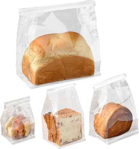 Miniatura 23 de 50 bolsas de pan de 8.6 pulgadas con cierre de alambre, bolsas grandes para pan hechas de papel de algodón marrón, bolsa de almacenamiento y empaque