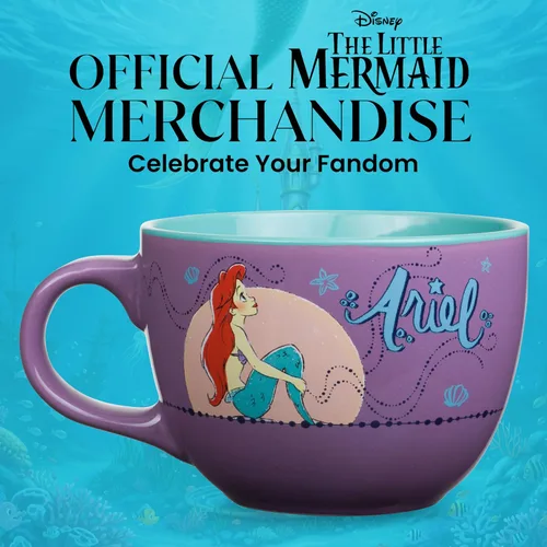 Miniatura 6 de Silver Buffalo Taza de cerámica de las princesas de Disney Sirenita Ariel Moonlight, para sopa, de 24 onzas Varios