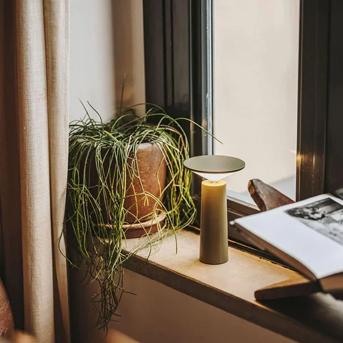 Miniatura 3 de Mona' - Lámpara de mesa moderna, luz LED inalámbrica partable, interruptor de control táctil de atenuación, ajustable 360°, recargable por USB