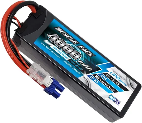 Miniatura 3 de NHX Muscle Pack 2S 7.4V 4000mAh 20C Hard Case Lipo Batería con conector EC3
