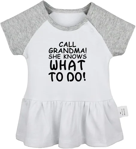 Miniatura 5 de Pack of 2, Call Grandma She Knows What to Do & Please Pass Me to Grandma Funny Dresses Infant Baby Girls Princess Dress