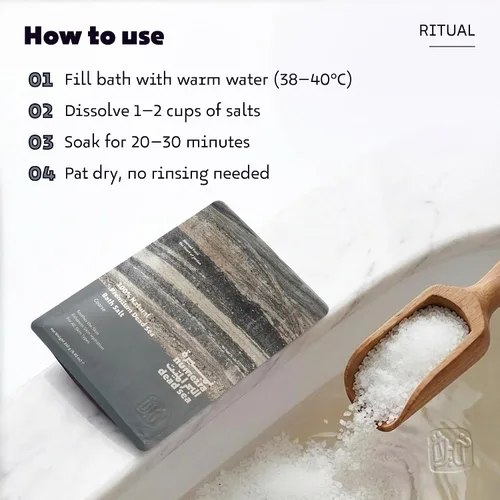 Miniatura 5 de Sales del Mar Muerto para remojar, relajante baño de sal marina para rejuvenecimiento corporal, sales minerales naturales, sal gruesa del mar