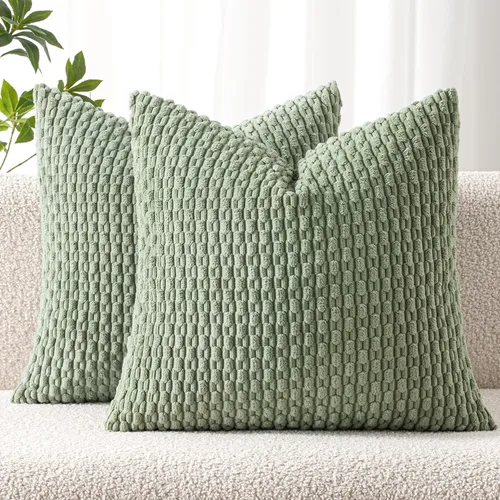 Miniatura 13 de MIULEE - Paquete de 2 fundas de cojín decorativas, modernas y boho, de terciopelo, con textura a rayas, para sofá, cama, sala de estar, decoración