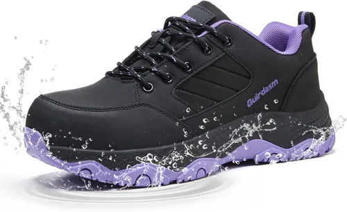 Miniatura 8 de Zapatos anchos con punta de acero para mujer, impermeables, antideslizantes, zapatos de seguridad, ligeros, antideslizantes, construcción