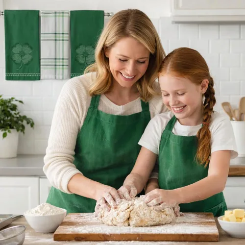 Miniatura 6 de Serafina Home Toallas de cocina de mano para invitados de baño irlandeses del día de San Patricio: suave y absorbente bordado, diseño de trébol