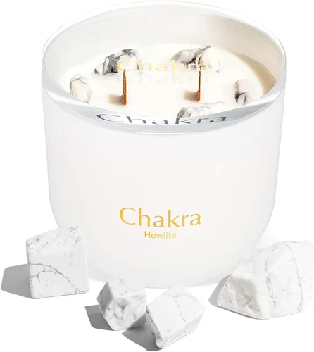 Miniatura 12 de Vela de cristal de cuarzo rosa, cera de soja de 12 onzas para aromaterapia para meditación y alivio del estrés, mechas de madera agrietada duales, 6