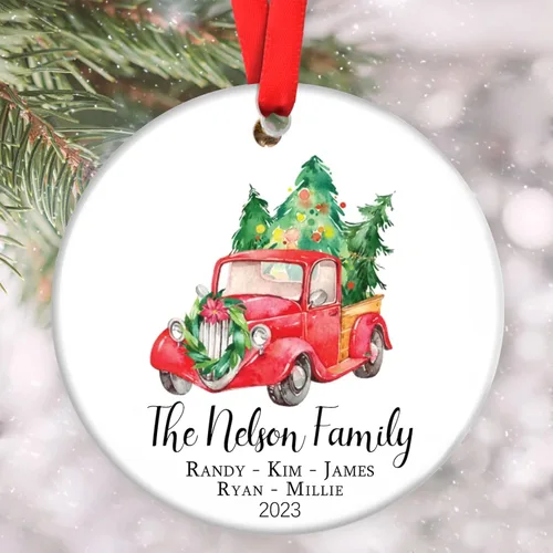 Miniatura 25 de Adornos familiares personalizados, adorno de Navidad familiar, decoración del hogar de Navidad, regalos de Navidad para la familia, adornos de árbol