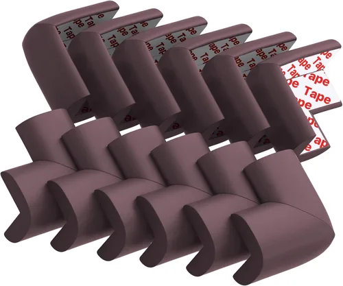 Miniatura 9 de Paquete de 12 protectores de esquina para esquinas y bordes a prueba de bebés, protectores de espuma de goma precintados de seguridad suave para Gris