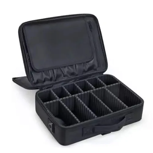 Estuche de viaje para maquillaje, organizador de cosméticos, bolsa de almacenamiento portátil para artistas, con divisores ajustables para
