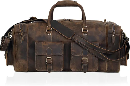 Miniatura 2 de Bolsas de lona grandes para hombres bolsa de viaje de cuero bolsa de viaje para gimnasio durante la noche bolsa de fin de semana deportiva