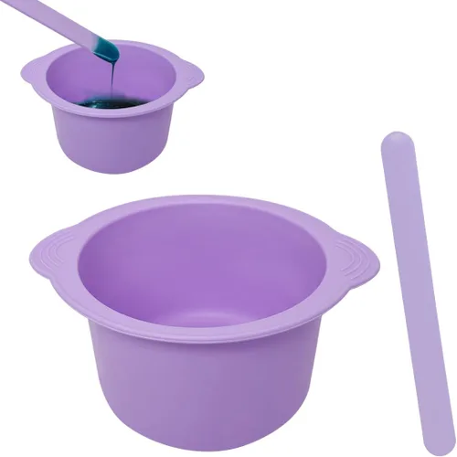 Miniatura 9 de KVZVK Cuenco de Cera de Silicona Antiadherente Recipiente Forro para Depilación con Espátula de Cera (Rosa)