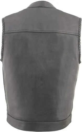 Miniatura 2 de Milwaukee Leather Men's Club Style Motorcycle Vest -Premium Leather, Dual Closure, CCW Pockets, Patch-Ready Back