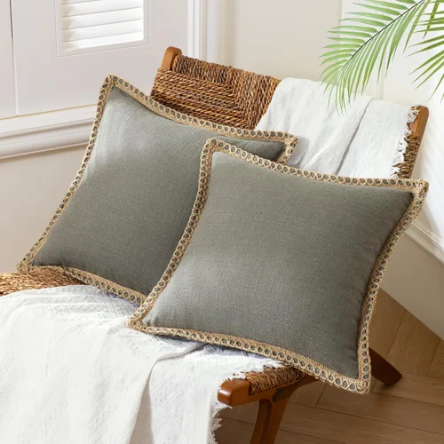 Miniatura 10 de Phantoscope Farmhouse - Fundas de almohada decorativas para exteriores, Poliéster & Mezcla de poliéster, Beige, 18" x 18