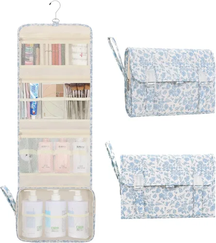 Miniatura 13 de Pequeña bolsa de aseo colgante para hombres y mujeres, organizador colgante portátil para kit de ducha de tamaño de viaje, accesorios de maquillaje