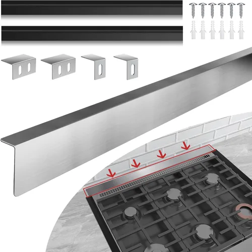 Miniatura 8 de Kit para rellenar hueco trasero de estufa deslizable de 30" W10113901A con 2 piezas de cubiertas de hueco de estufa de silicona, kit de moldura