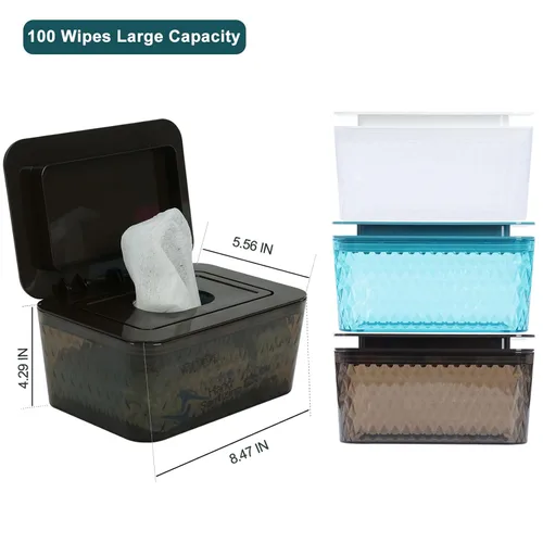 Miniatura 6 de Dispensador de toallitas húmedas para bebés, contenedor de toallitas húmedas de mayor capacidad, contenedor de toallitas para baño, mantiene