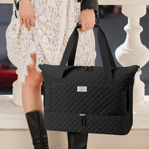Miniatura 7 de Bolsa de lona de gimnasio para mujer, K-negro, Bolsa de viaje
