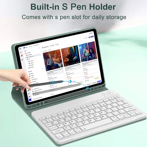 Miniatura 8 de Funda para teclado para Samsung Galaxy Tab A9 Plus 5G 11 pulgadas 2023 (SM-X210/X216/X218) - Teclado Bluetooth inalámbrico desmontable - Funda
