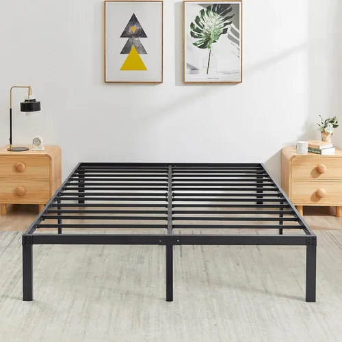 Miniatura 2 de VECELO - Base de cama metálica tamaño matrimonial de 14 pulgadas, moderna (juego de 2)