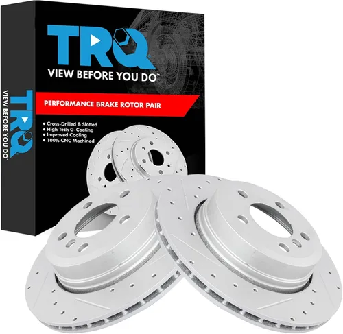 Miniatura 41 de TRQ Juego de rotores de freno de rendimiento trasero con revestimiento G premium compatible con Mazda 6 2014-2021