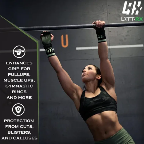 Miniatura 2 de Empuñaduras de fibra de carbono para levantamiento de pesas, entrenamiento cruzado, dominadas, musculares, agarre sin agujeros, ajuste de gimnasia
