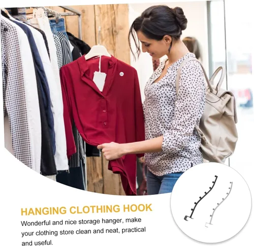 Miniatura 3 de Zerodeko 2 ganchos de ropa de acero inoxidable para tienda de ropa, perchero para perchero, ganchos para tienda de ropa, colgador de ropa, perchero
