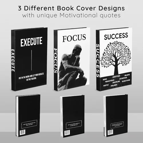 Miniatura 3 de Juego de 3 libros decorativos motivacionales para decoración moderna de escritorio en el hogar, oficina, estante estético en blanco y negro
