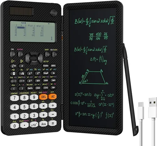 Miniatura 7 de NEWYES Calculadoras científicas recargables 991ES MAX, 417 funciones, pizarra de escritura, estuche duro plegable, pantalla de 4 líneas