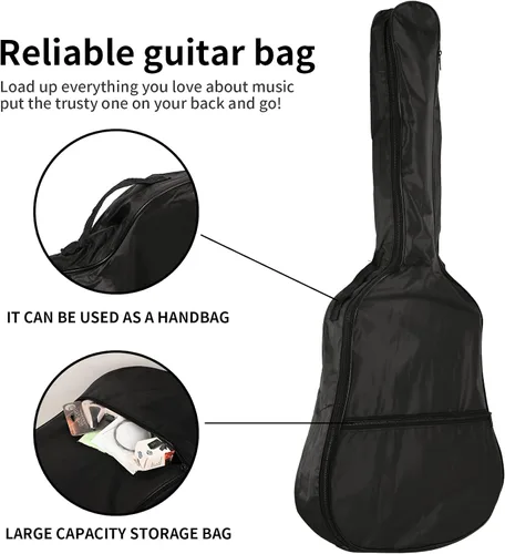 Miniatura 6 de Guitarra acústica de madera de 38 pulgadas con kit de inicio, bolsa de viaje, afinador, púa de guitarra con juego para principiantes para niños