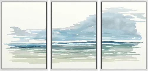 Miniatura 59 de SIGNWIN Lienzo enmarcado para pared, juego de arte tranquilo con reflejo de lago, acuarela, montaña y agua, ilustraciones modernas, arte abstracto