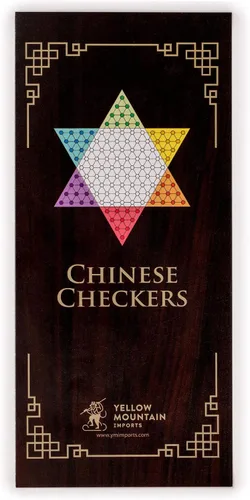 Miniatura 7 de Yellow Mountain Imports Juego de mesa Halma de damas chinas de madera, 15.7 x 13.6 pulgadas, con cajones y canicas de vidrio